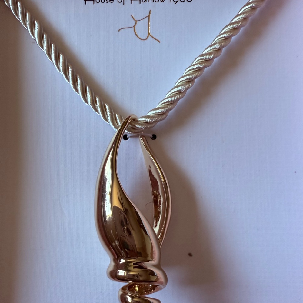 House of Harlow 1960 Gold Spiral Pendant Necklace - Picture 2 of 3